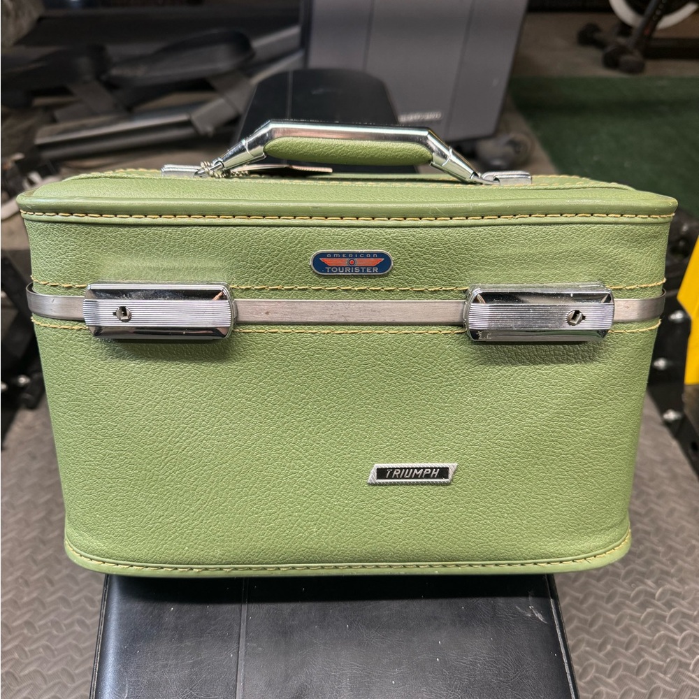 Vintage train cosmetic case
